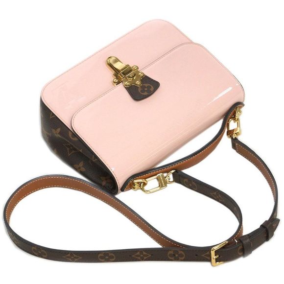 Louis Vuitton Monogram Patent Leather Cherry Wood BB Rose Ballerine Shoulder Bag - Picture 12 of 16